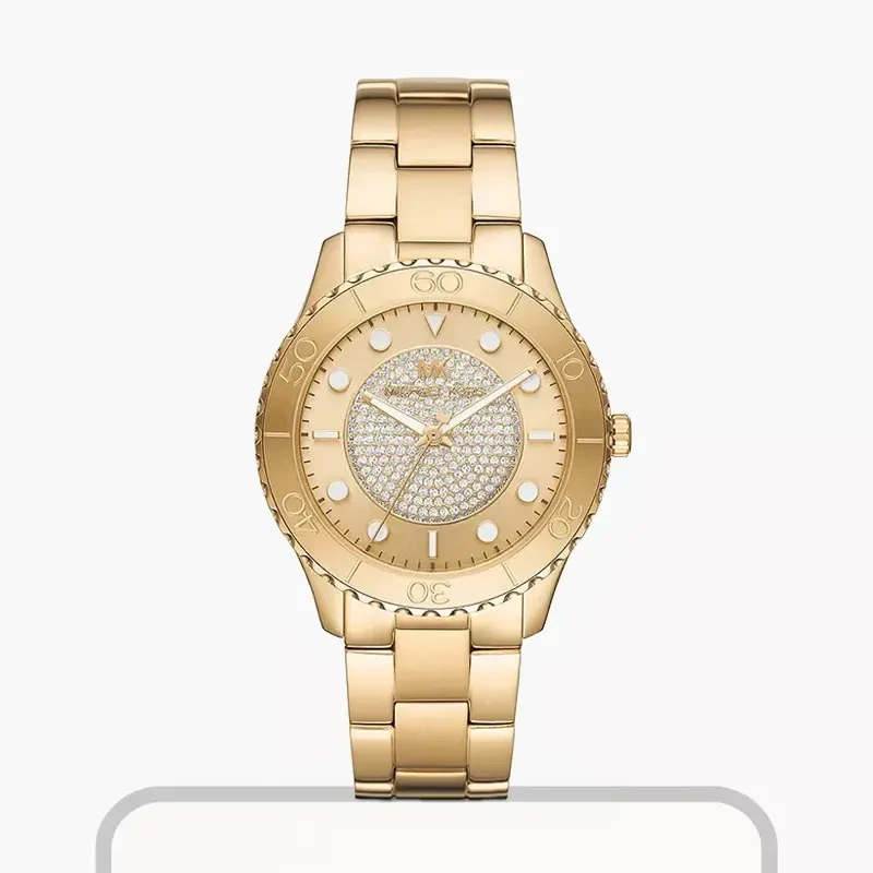 Michael Kors Runway Gold Dial Gold-tone Ladies Watch- MK6911